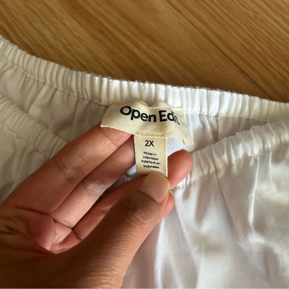 NWT Open Edit OTS White Cotton Poplin Blouse Women’s 2X - Picture 7 of 8